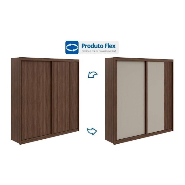Encontraproduto.com.br - Guarda Roupas 2 Portas De Correr Velaris C- De Correr E 4 Gavetas Branco-Lopas