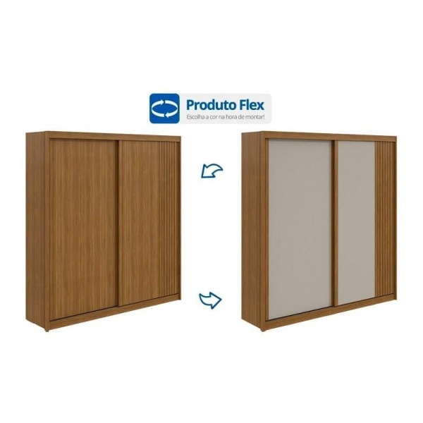 Encontraproduto.com.br - Guarda Roupas 2 Portas De Correr Velaris C- De Correr E 4 Gavetas Branco-Lopas
