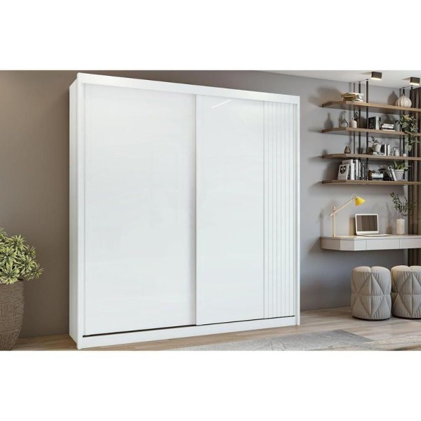 Encontraproduto.com.br - Guarda Roupas 2 Portas De Correr Velaris C- De Correr E 4 Gavetas Branco-Lopas