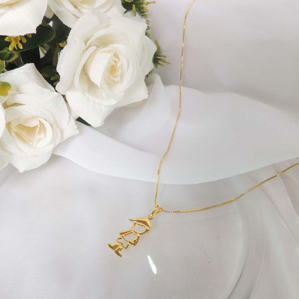 Encontraproduto.com.br - Colar Com Pingente De Menino Folheado Em Ouro 18K