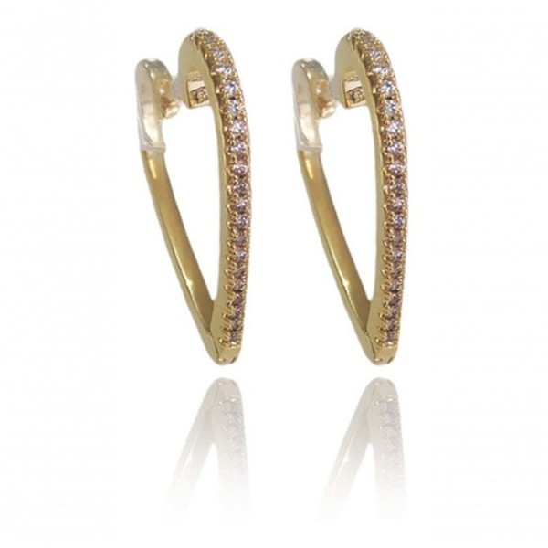 Encontraproduto.com.br - Brinco De Argola Coração Com Zircônias