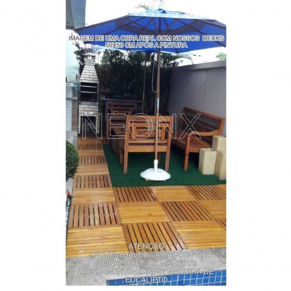 Encontraproduto.com.br - Deck De Madeira Modular 45x45 Cm Réguas 4 Cm Sem Pintura Neonx
