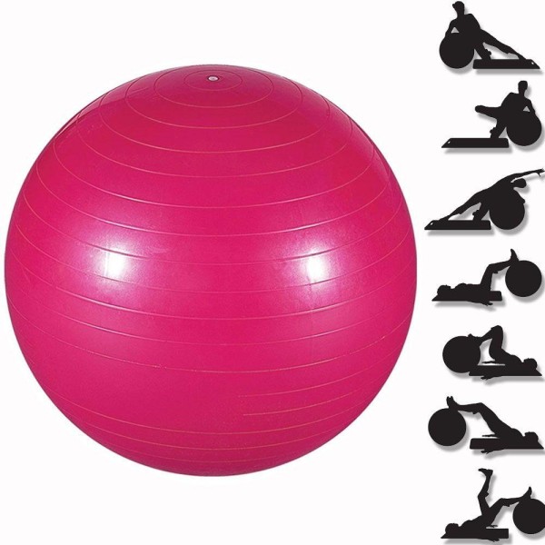 Encontraproduto.com.br - Bola De Pilates Yoga Funcional Lorben Com Bomba Suporta Até 150 Kg Rosa