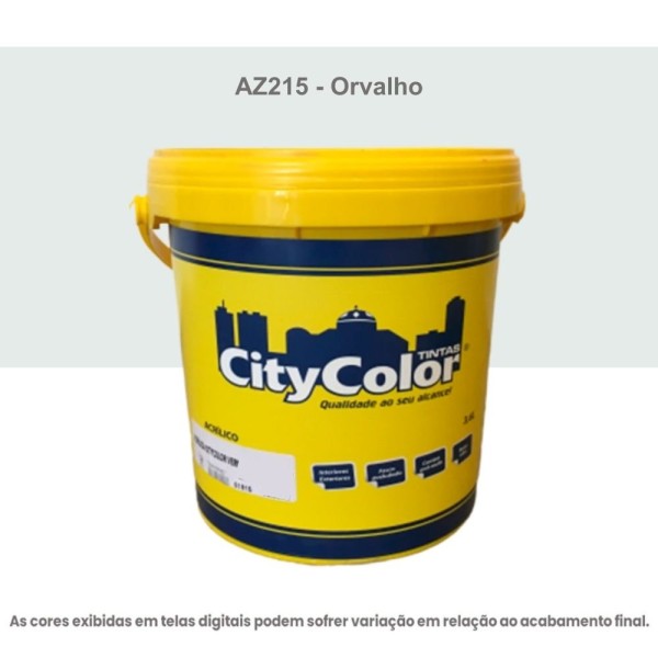 Tinta Acrílica Econômica Fosco Citycolor 3,6L AZ215 Orvalho (MP)