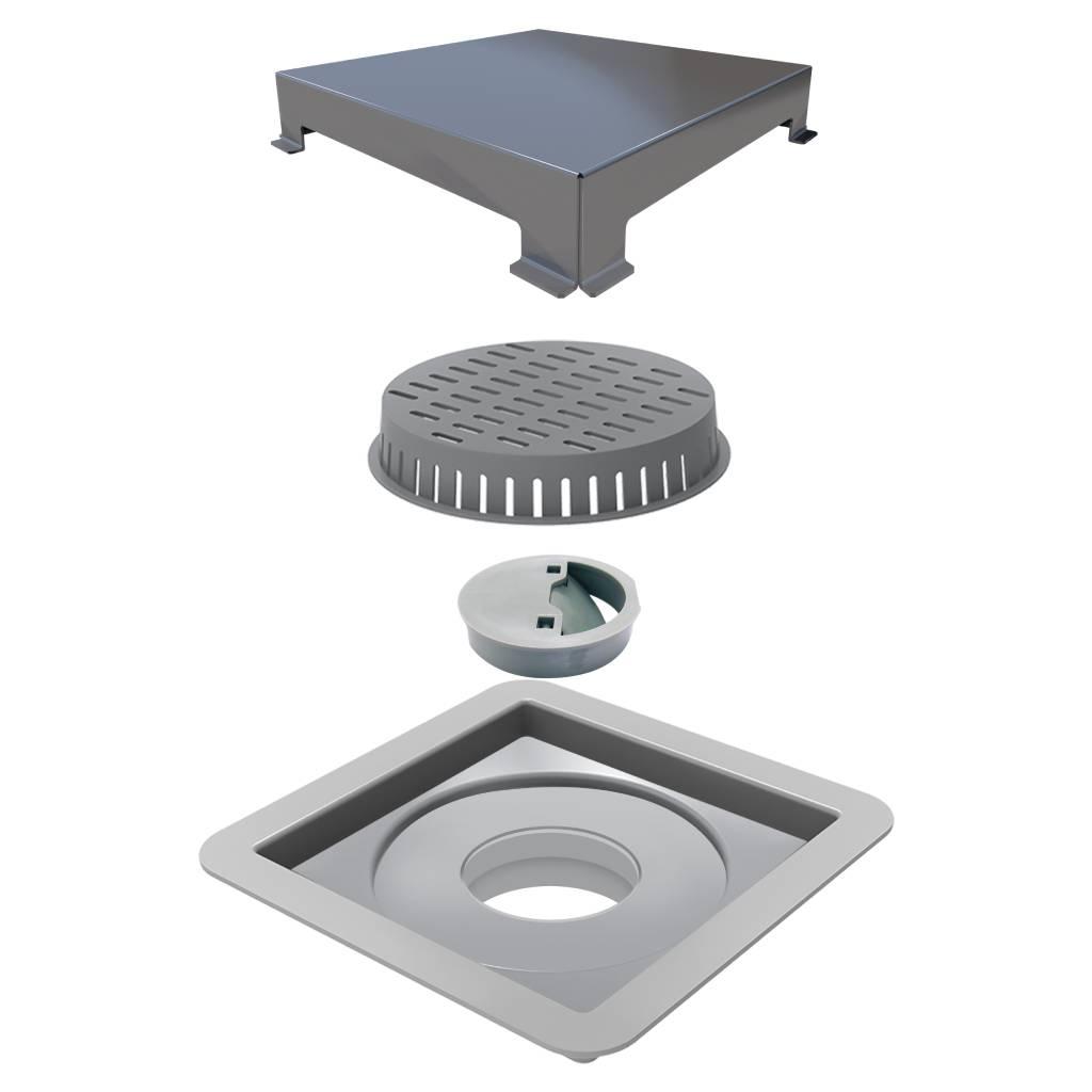 Encontraproduto.com.br - Ralo Linear Elleve Square 7342 10x10 com Tampa Inox