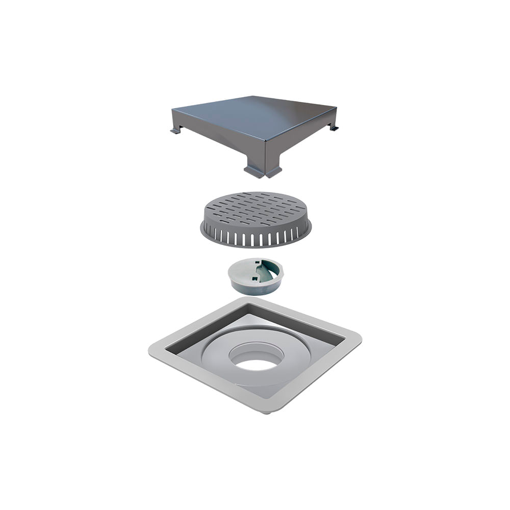 Encontraproduto.com.br - Ralo Linear Elleve Square 7342 10x10 com Tampa Inox