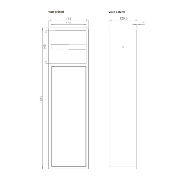 Encontraproduto.com.br - Papeleira de Embutir Linear Elleve 9568 Black Matte