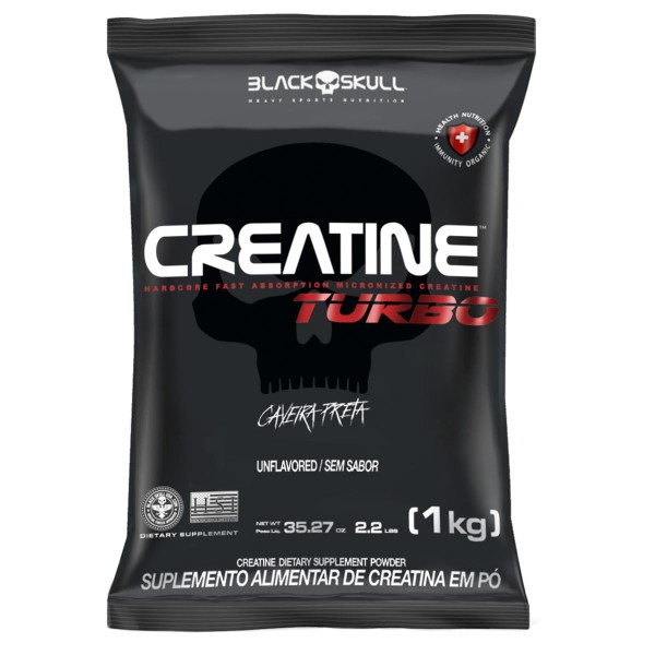 Encontraproduto.com.br - Creatine Turbo Creatina Refil Sem Sabor Black Skull 1Kg