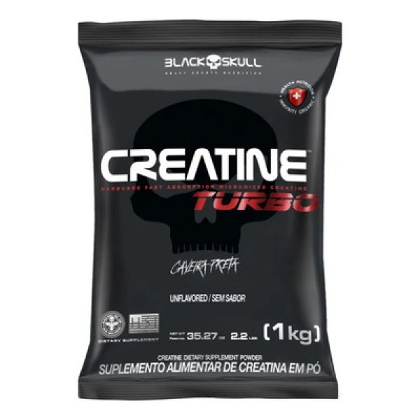 Encontraproduto.com.br - Creatine Turbo Creatina Refil Sem Sabor Black Skull 1Kg