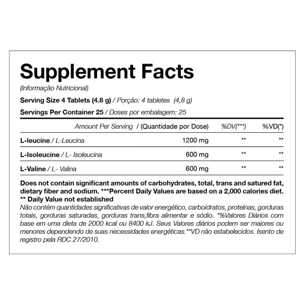 Encontraproduto.com.br - BCAA 2400 - Aminoácidos - 100 Tablets