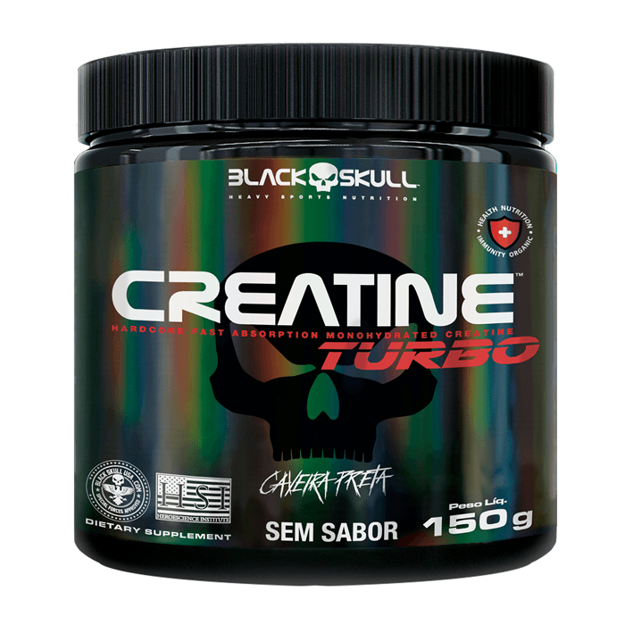 Encontraproduto.com.br - Creatine Turbo Monohidratada - 150g Sem Sabor - Black Skull