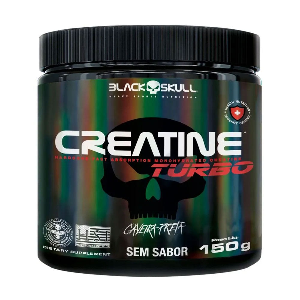 Encontraproduto.com.br - Creatine Turbo Monohidratada - 150g Sem Sabor - Black Skull