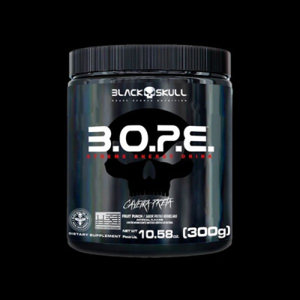 Encontraproduto.com.br - Pré Treino B.O.P.E Sabor Frutas Vermelhas Black Skull 300g