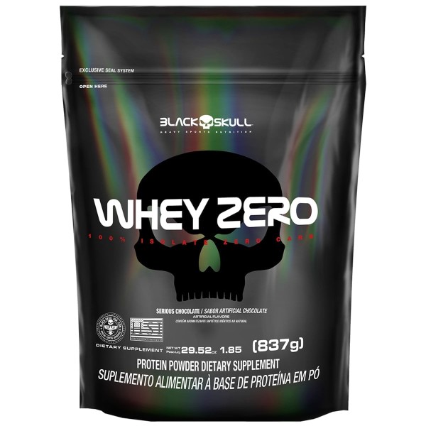 Encontraproduto.com.br - WHEY ZERO BLACK SKULL REFIL - 837G (WHEY PROTEIN ISOLADO)
