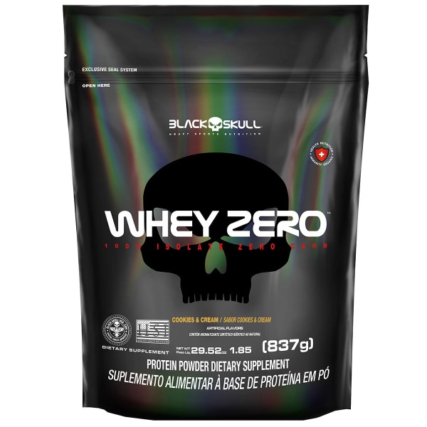Encontraproduto.com.br - WHEY ZERO BLACK SKULL REFIL - 837G (WHEY PROTEIN ISOLADO)