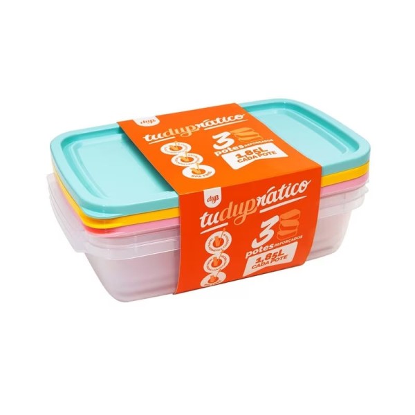 Encontraproduto.com.br - Conjunto Dup 3 Potes Tuduprático Moscou 1,85L
