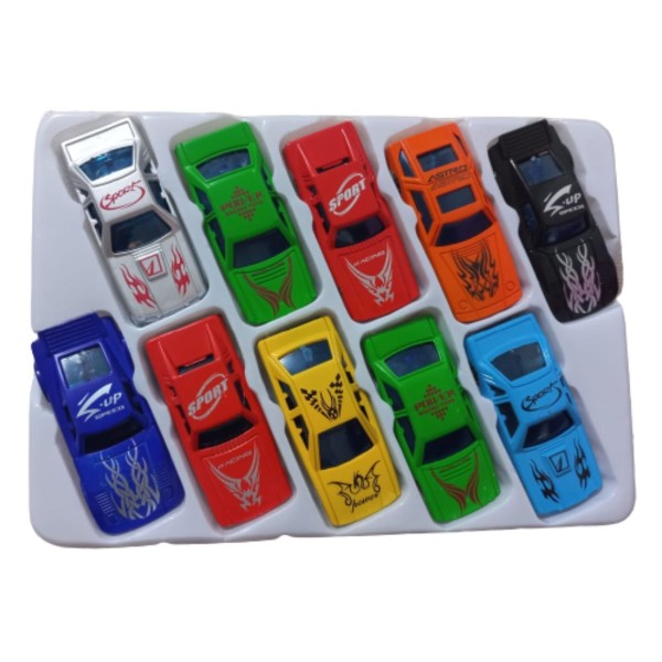 Encontraproduto.com.br - Conjunto com 10 carrinhos de corrida Roda livre