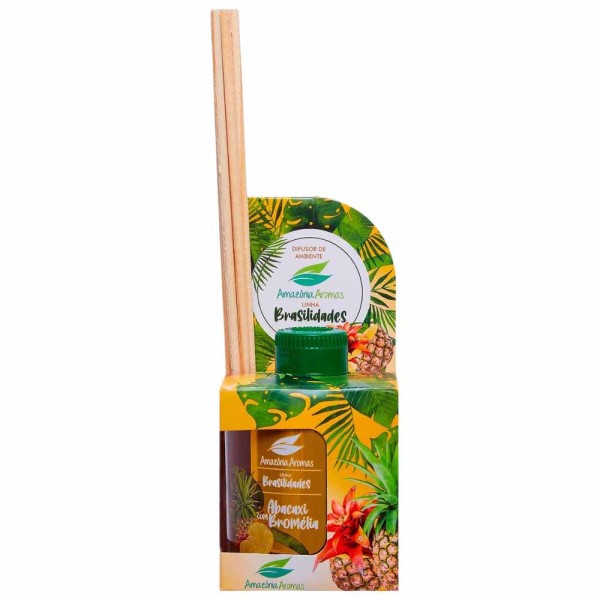 Encontraproduto.com.br - Difusor De Aromas Ambiente Abacaxi Com Bromélia 270ml Amazônia Aromas