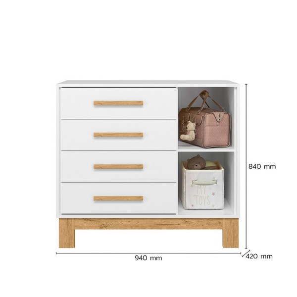 Encontraproduto.com.br - Kit Guarda Roupa 3 Portas Infantil Com Cômoda Sapateira Encantado Q01 Branco Clique Chique
