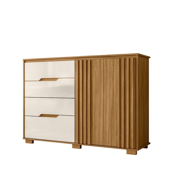 Encontraproduto.com.br - Cômoda Sapateira 2 Portas E 4 Gavetas Munique M01 Freijó Off White Clique Chique