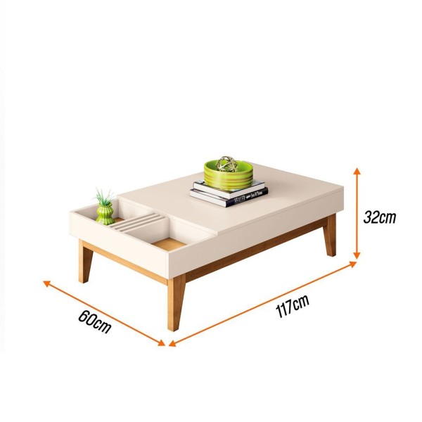 Encontraproduto.com.br - Mesa De Centro Cancún H01 Off White - Cinamomo Clique Chique