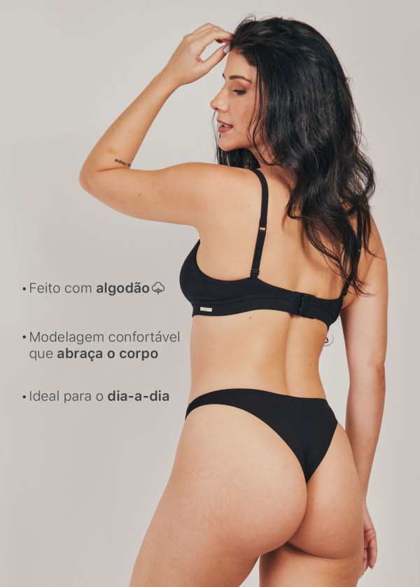 Encontraproduto.com.br - Calcinha Tanga Algodão Egípicio Cleo
 PRETO
