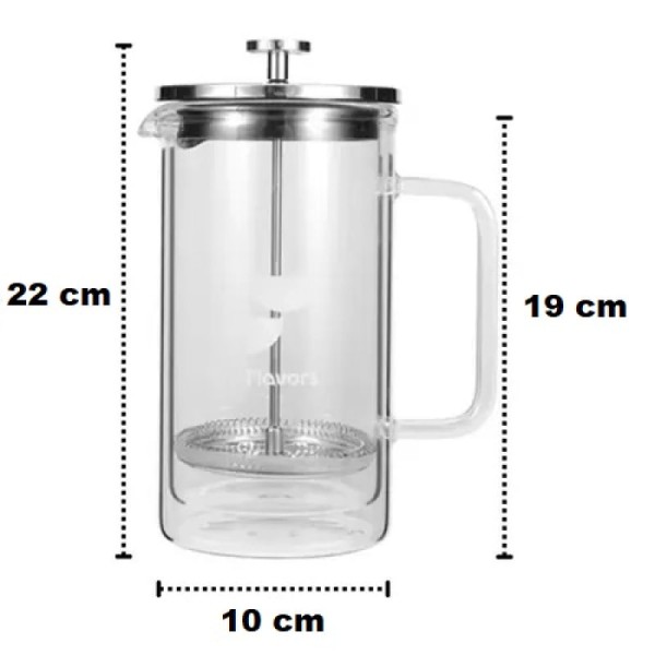 Encontraproduto.com.br - Cafeteira Prensa Francesa de vidro com parede dupla 1L- Flavors