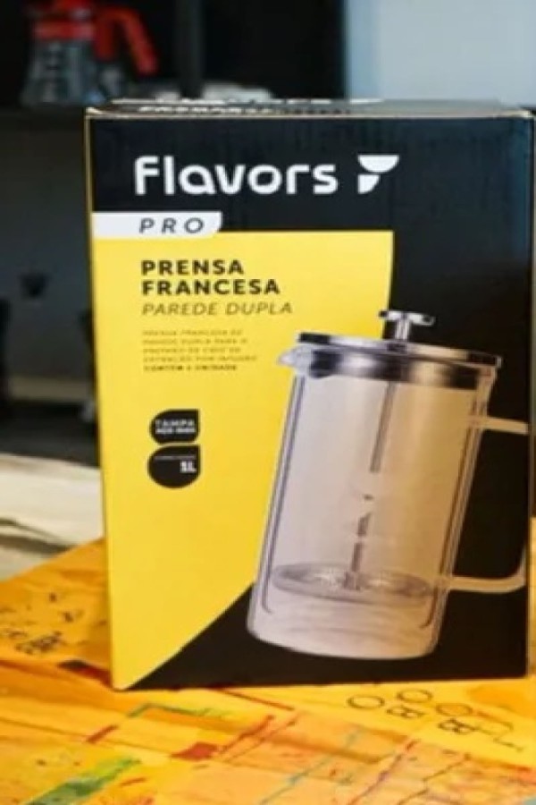 Encontraproduto.com.br - Cafeteira Prensa Francesa de vidro com parede dupla 1L- Flavors