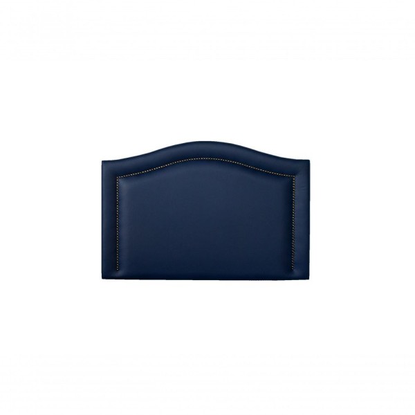 Cabeceira Solteiro 90x60 Courino Azul Tachas Fumê