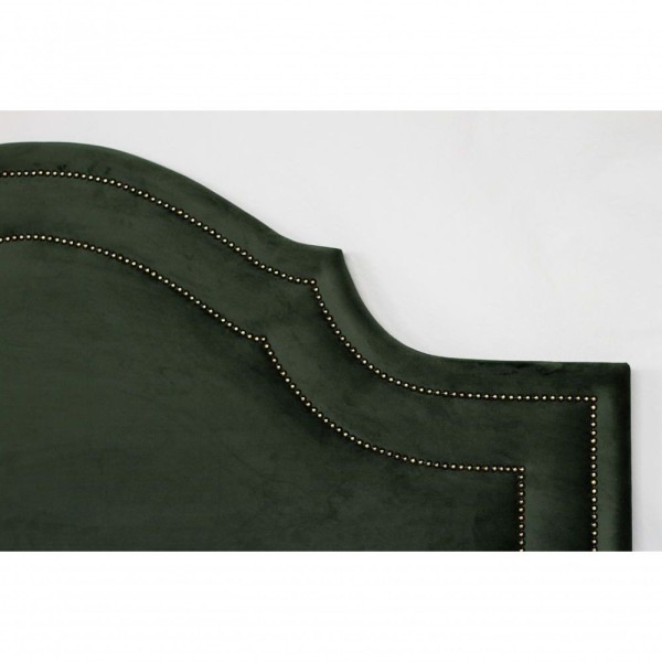 Encontraproduto.com.br - Cabeceira Queen Luxo 160x60 Veludo Verde Tachas Fumê