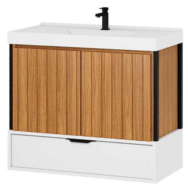 Encontraproduto.com.br - Toucador Antuerpia 80cm Freijo Com Branco Darabas