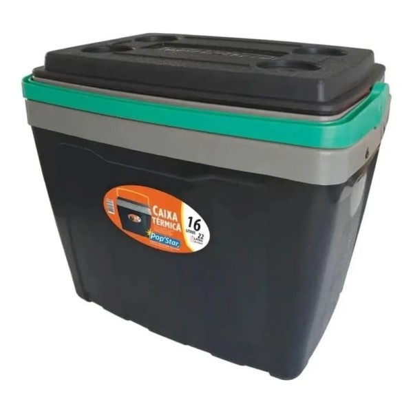 Encontraproduto.com.br - Caixa Térmica 16 Litros com Porta Copos e Alça Antares