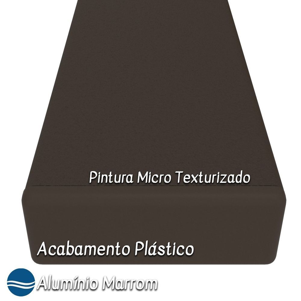 Encontraproduto.com.br - Banqueta Alta Bancada Alumínio Marrom Tela Fendi