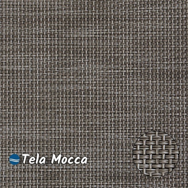 Encontraproduto.com.br - Conjunto De 6 Cadeiras S/ Vidro Alumínio Preto Tela Mocca