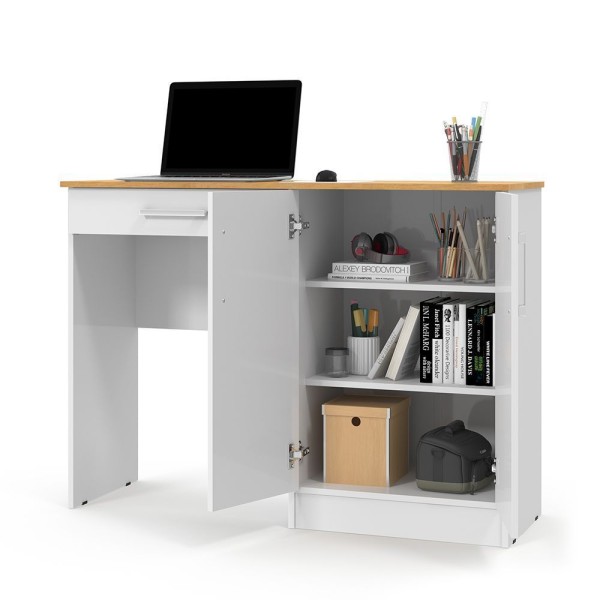 Encontraproduto.com.br - Mesa Computador Space Branco/cinamomo - Patrimar