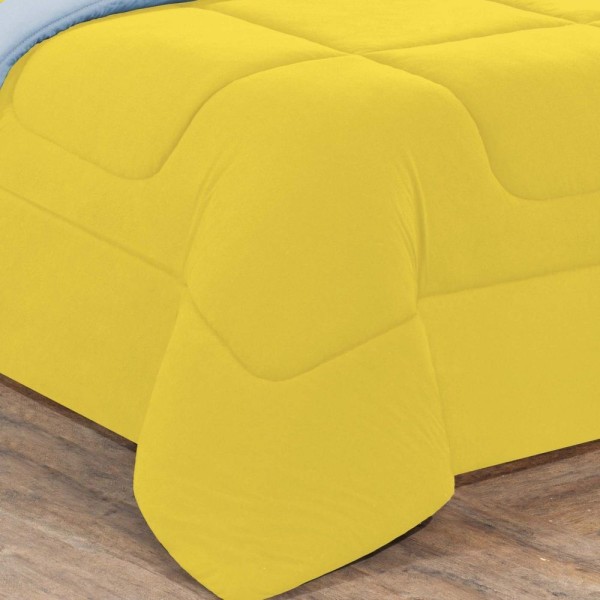 Encontraproduto.com.br - Kit Edredom + Jogo De Lençol Malha 100% Algodão Gran Moratta 4 Peças Solteiro - Amarelo-azul Bebê