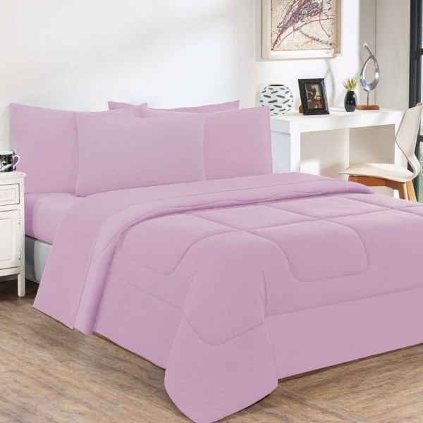 Encontraproduto.com.br - Kit Edredom + Jogo De Lençol Malha 100% Algodão Gran Moratta 4 Peças Solteiro - Rosa Bebê-rosa Bebê