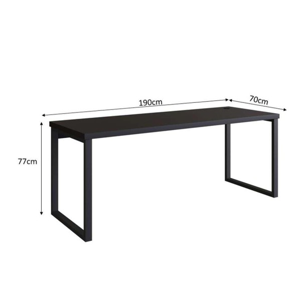 Encontraproduto.com.br - Mesa de Escritório Miguel Preta 190 cm