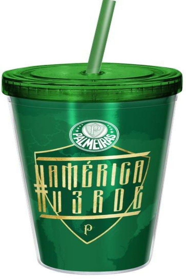 Copo Canudo Palmeiras Tricampeão América 450ml
