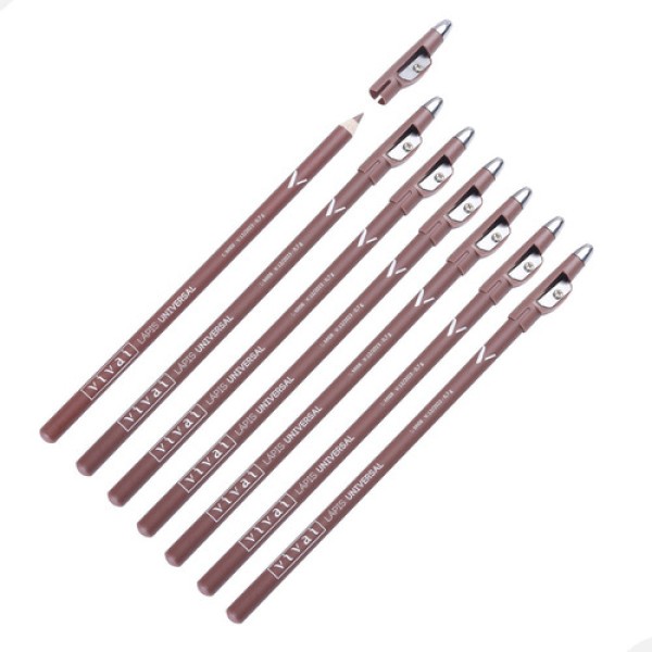Encontraproduto.com.br - Lápis De Olho Universal C/apontador Vivai Marrom - Kit C/3