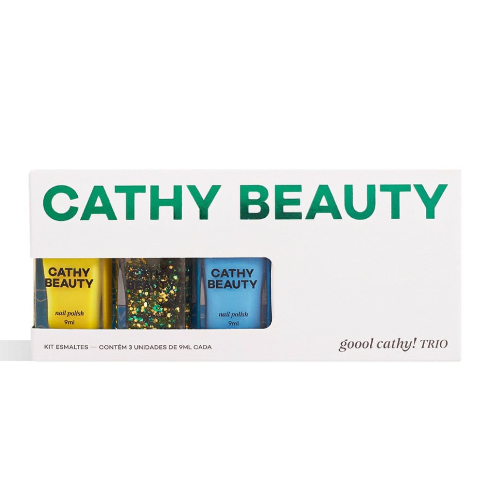 Encontraproduto.com.br - Kit Esmalte Cathy Beauty Goool Cathy! Trio 3 Unidades de 9ml cada