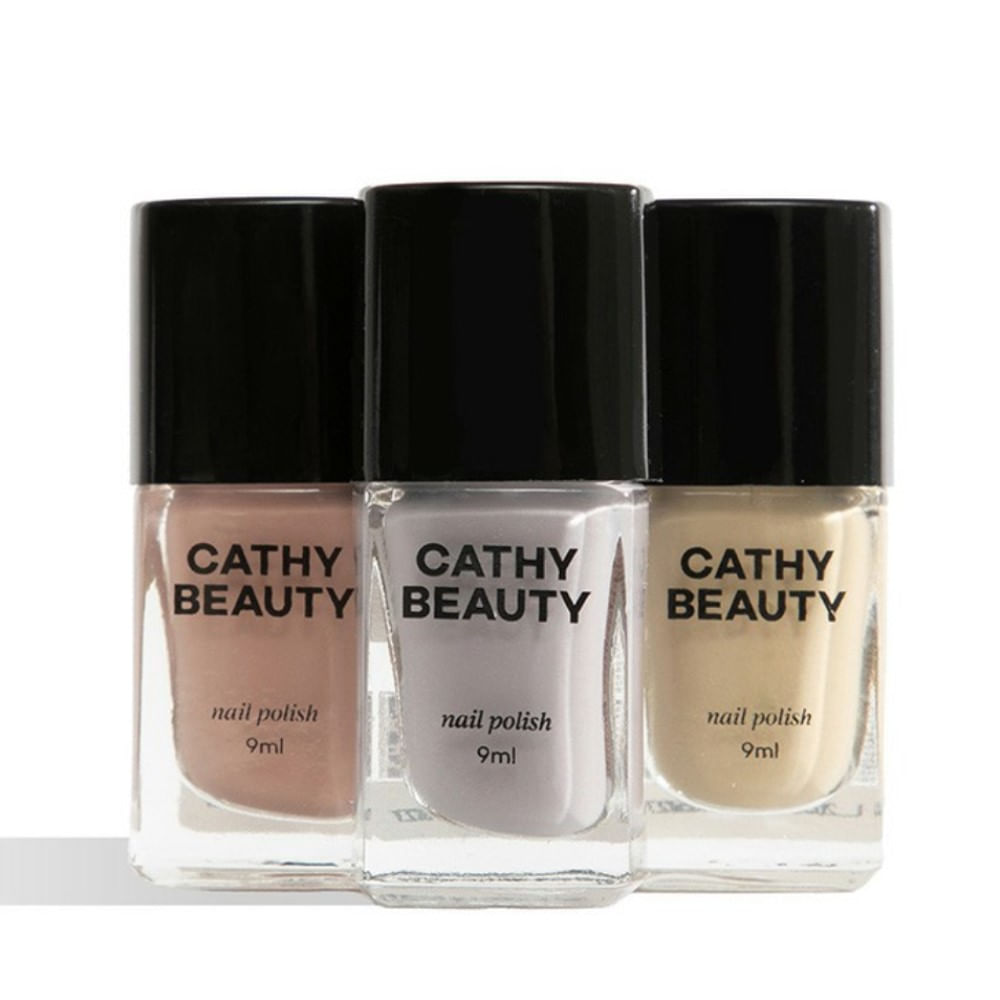 Encontraproduto.com.br - Kit Esmalte Cathy Beauty Malu Borges Essential Trio 3 Unidades de 9ml cada