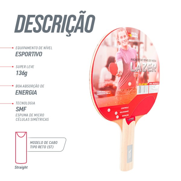 Encontraproduto.com.br - Raquete de tênis de mesa e ping pong Lazer da Pista E Campo