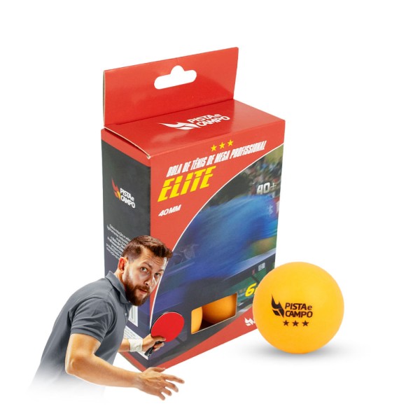Bolinha de tênis de mesa Elite Pista e Campo - cnj com 6 und - laranja
