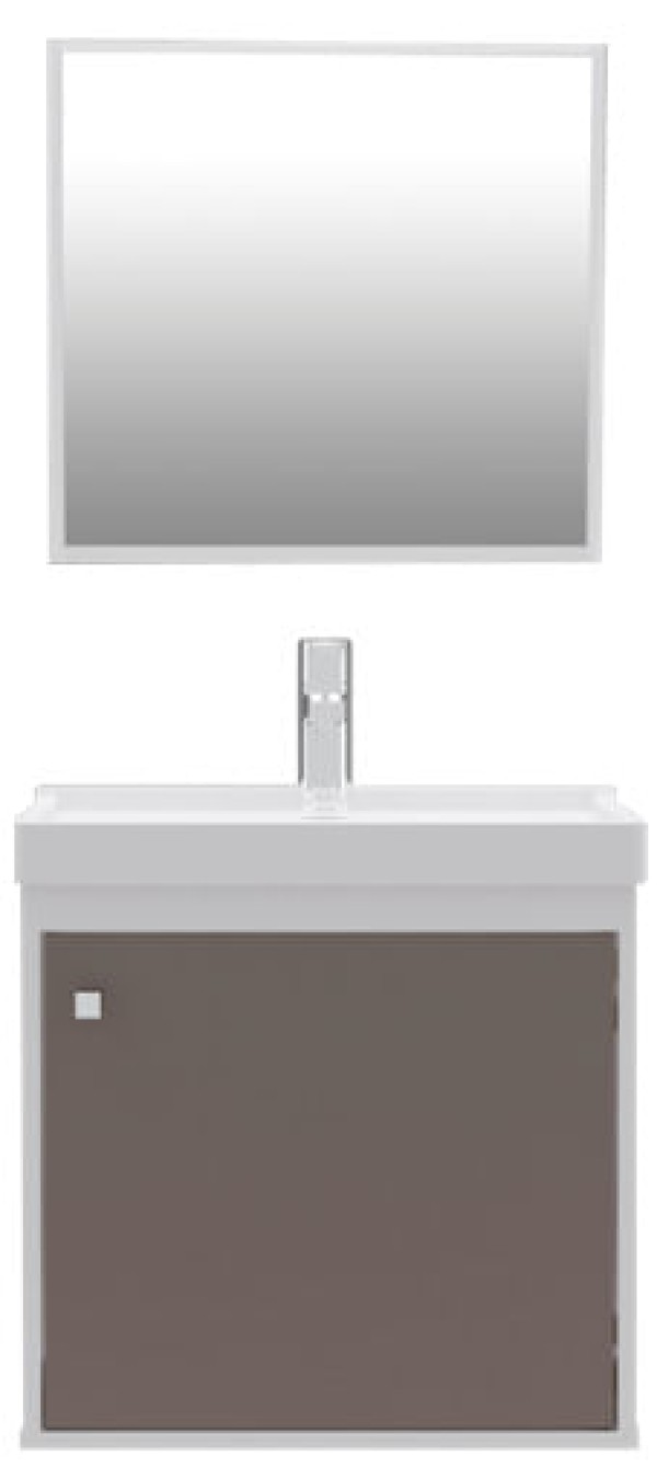 Conjunto Gabinete Para Banheiro Com Lavatório E Espelheira Canis Branco Gianduia Cerocha