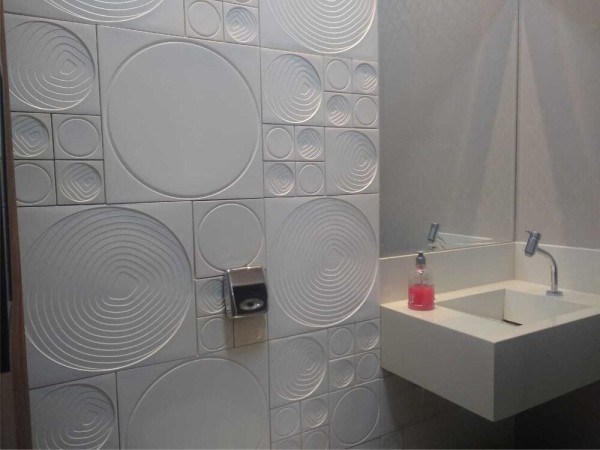 Encontraproduto.com.br - Revestimento Cimentício Anelli Parede Cemento 3D Bianco 20x20x2 Com Relevo Cimentíssimo