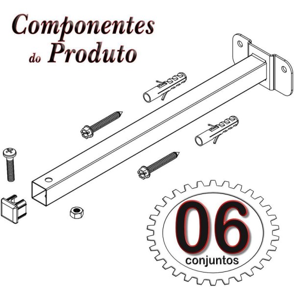Encontraproduto.com.br - Suporte Refletor Base Reta Braço 100 Cm Preto