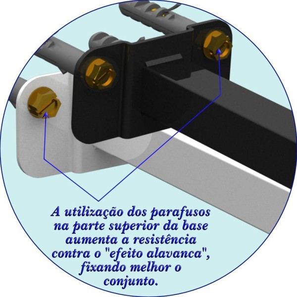 Encontraproduto.com.br - 10 Suportes Refletor Base Reta Braço 100 Cm 10 Cjts - Branco