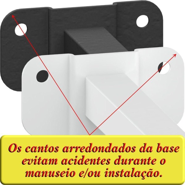 Encontraproduto.com.br - 10 Suportes Refletor Base Reta Braço 100 Cm 10 Cjts - Branco
