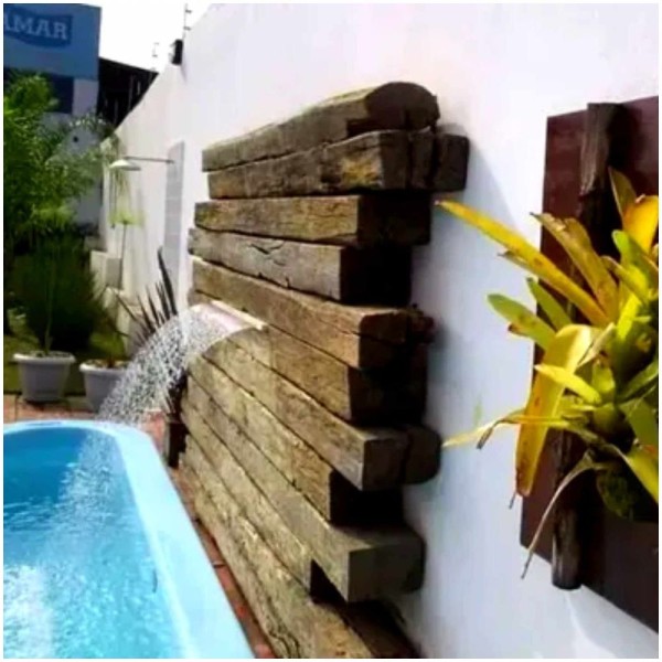 Encontraproduto.com.br - Cascata 100Cm Para Piscina De Embutir Na Parede Com Acabamento Em Aço Inox - 1 Metro